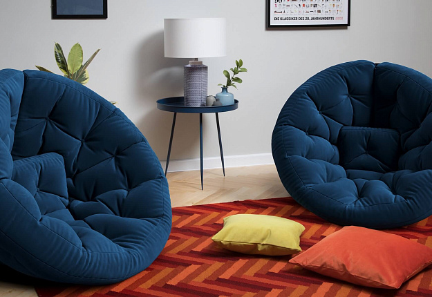 Темно-синее кресло Оустер от Gliver, кресло трансформер, кресло футон, идеальное кресло для отдыха и сна